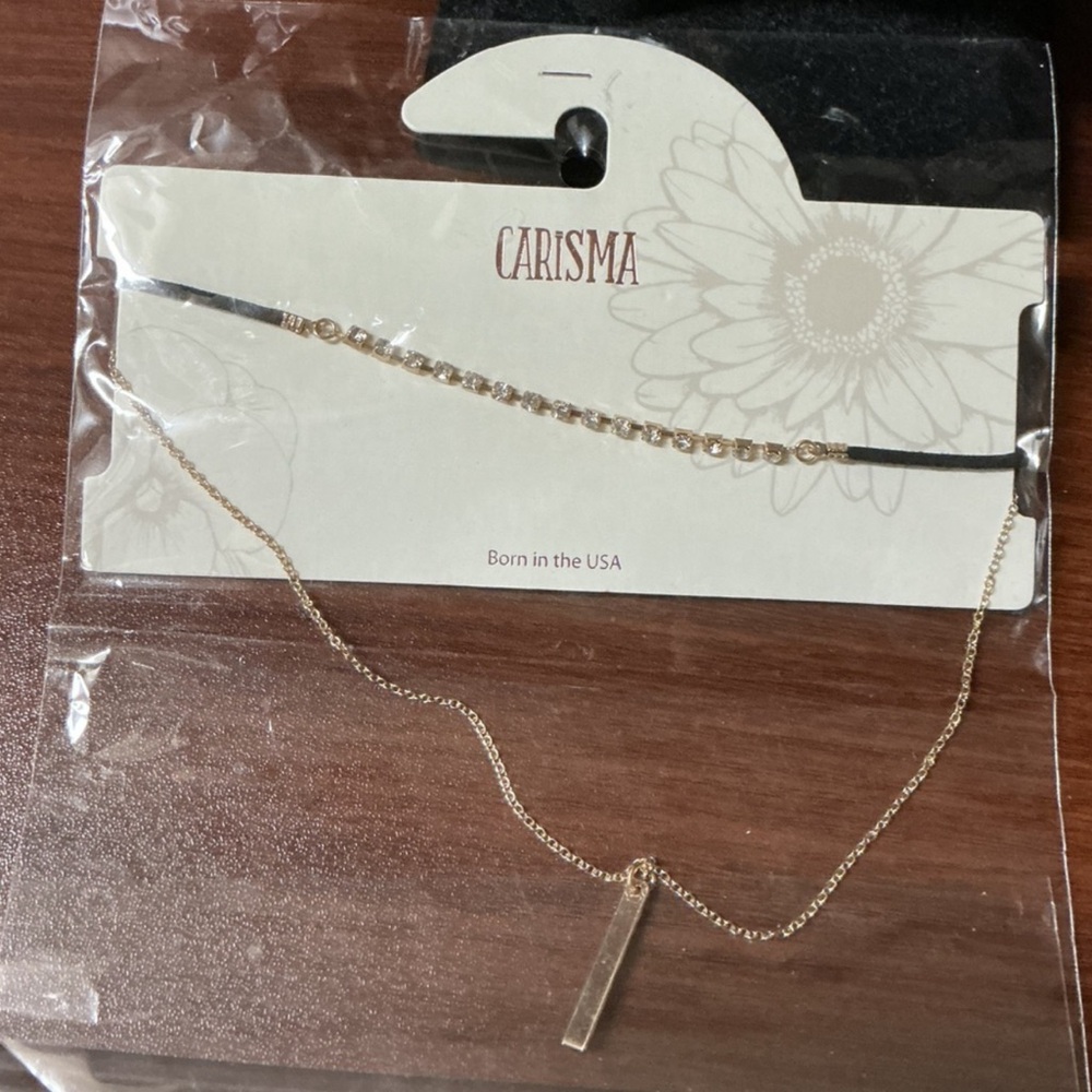 Charisma Gold Bar Chocker Short Necklace Pendant Necklace